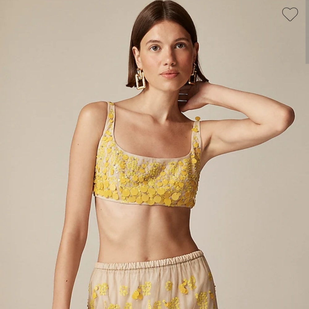 J Crew Collection sequin-embellished bra top